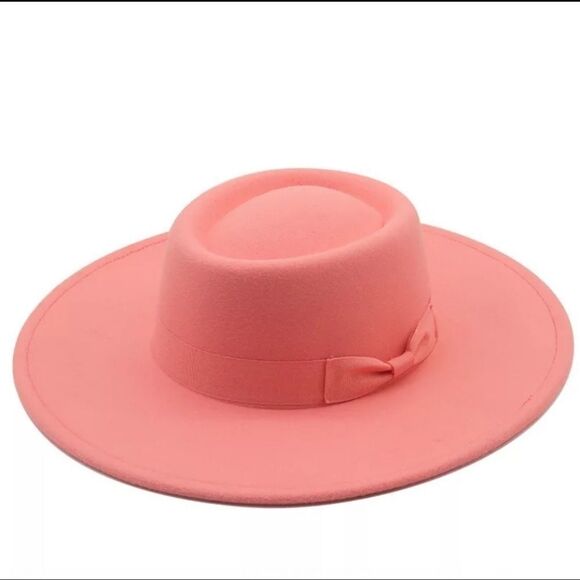 Peach Bigger Wide Brim Fedora Hat